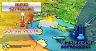 METEO ITALIA - piogge e neve solo al Sud, temperature in aumento al Nord