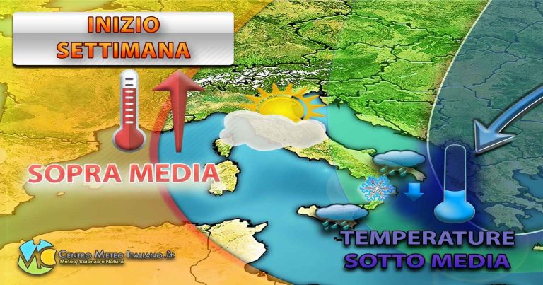 METEO ITALIA – ANTICICLONE sugli scudi, ma con qualche insidia al sud con NEVE a bassa quota