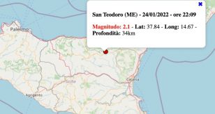 terremoto sicilia lunedì 24 gennaio 2022