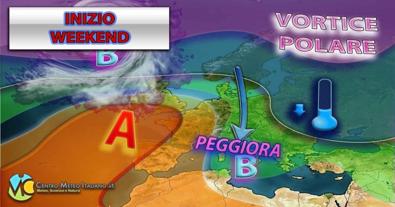 METEO – ITALIA nuovamente OSTAGGIO del MALTEMPO INVERNALE nel WEEKEND, i dettagli