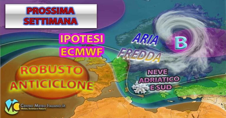 METEO ITALIA – perturbazione in vista per l’inizio di FEBBRAIO con pioggia e NEVE, l’alta pressione non molla