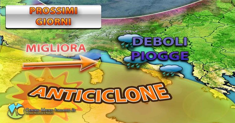 METEO ITALIA – ancora un fronte FREDDO pronto a sfiorare la PENISOLA, poi anticiclone e TEMPERATURE in rialzo