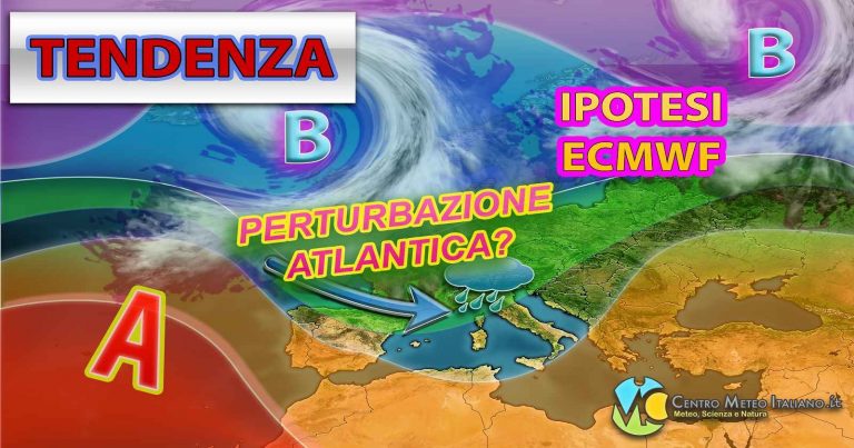 METEO ITALIA – perturbazione confermata per metà Febbraio con ritorno di piogge e neve, vediamo i dettagli