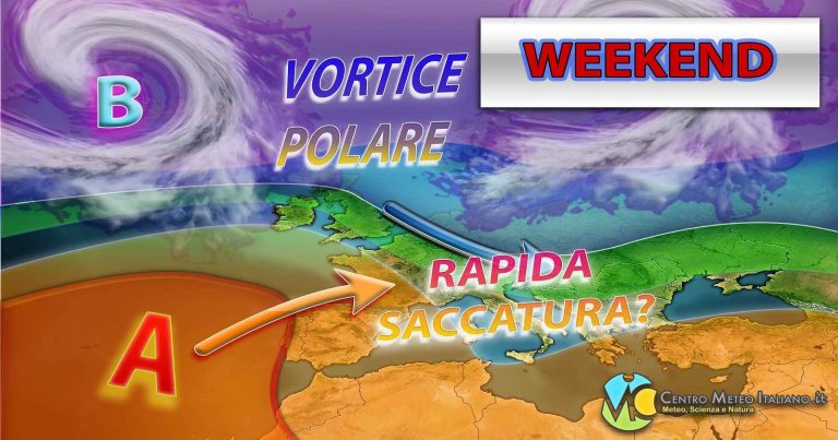 METEO WEEKEND – Possibile saccatura in transito ma poche PIOGGE associate e solo su alcune regioni. La TENDENZA