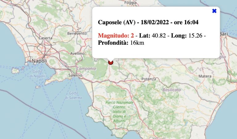 Terremoto in Campania oggi, venerdì 18 febbraio 2022: scossa M 2.0 in provincia di Avellino | Dati INGV Terremoto in Campania oggi, venerdì 18 febbraio 2022: scossa M 2.0 in provincia di Avellino | Dati INGV
