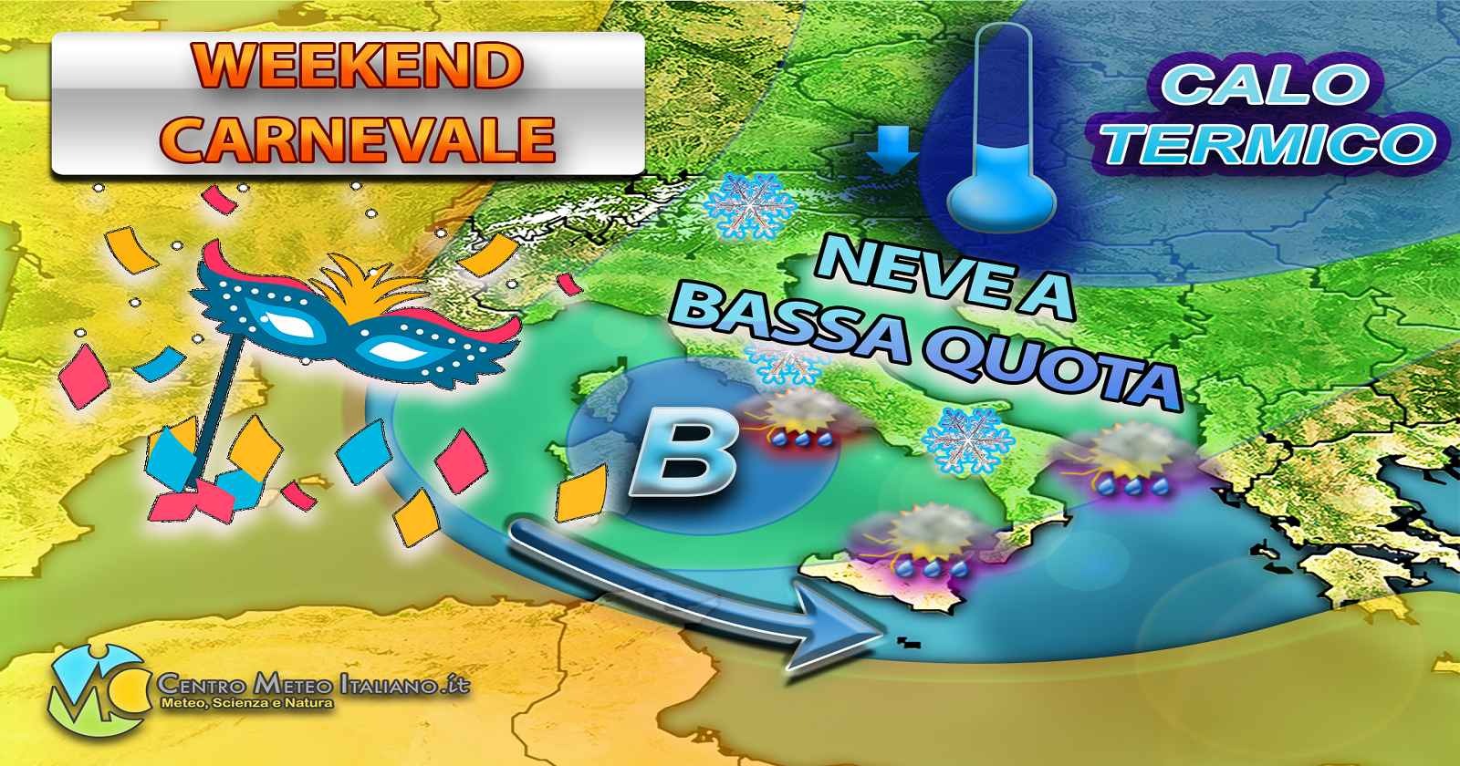 Fase di maltempo in vista per l'ultimo weekend di febbraio