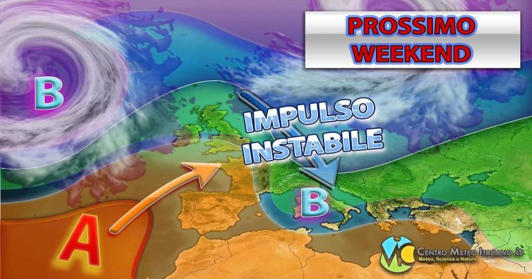 METEO WEEKEND – Impulso POLARE in arrivo porterebbe MALTEMPO INVERNALE con PIOGGE e NEVE a bassa quota