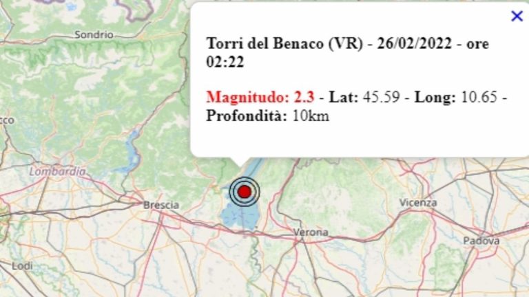 Terremoto in Veneto oggi, 26 febbraio 2022: scossa M 2.3 in provincia di Verona – Dati Ingv