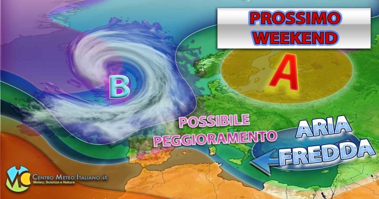 METEO WEEKEND – Possibile PEGGIORAMENTO in ITALIA con PIOGGE, TEMPORALI e NEVE sui rilievi. Ecco la TENDENZA