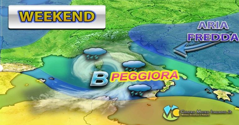 METEO – ATTACCO di MALTEMPO a tenaglia nel WEEKEND, tornano PIOGGE e NEVICATE in ITALIA: i dettagli