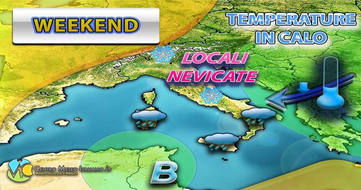 METEO - WEEKEND compromesso dall'arrivo del MALTEMPO in ITALIA, con ritorno di PIOGGE e NEVICATE, i dettagli