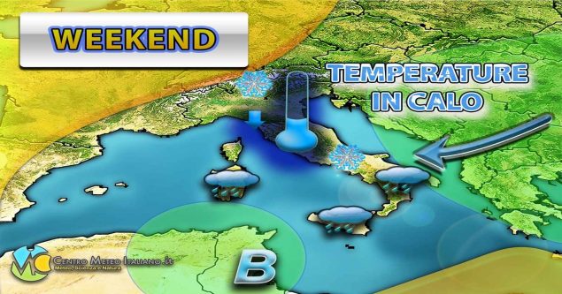 METEO - WEEKEND di forte MALTEMPO in arrivo in ITALIA e con TEMPERATURE in CALO: i dettagli