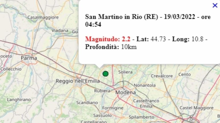 Terremoto in Emilia Romagna oggi, 19 marzo 2022, scossa M 2.2 in provincia di Reggio Emilia – Dati Ingv Terremoto in Emilia Romagna oggi, 19 marzo 2022, scossa M 2.2 in provincia di Reggio Emilia – Dati Ingv