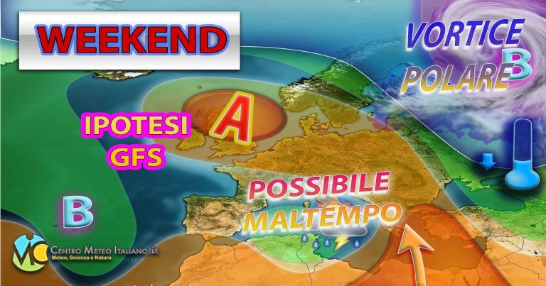 METEO WEEKEND – Possibile peggioramento con PIOGGE e TEMPORALI ma solo su alcune regioni.