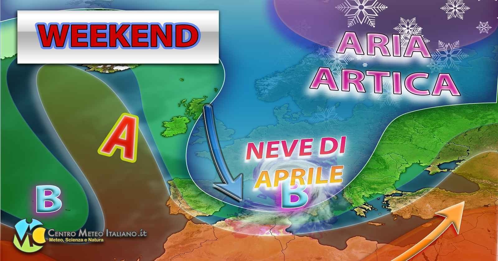 METEO - Primo WEEKEND di APRILE INVERNALE a causa di un ATTACCO ARTICO con NEVE a quote medie, i dettagli