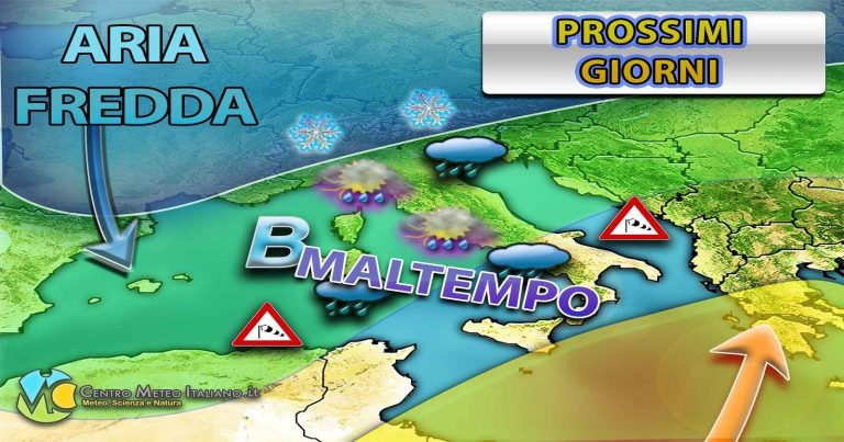 METEO – IRRUZIONE di MALTEMPO in arrivo in ITALIA con forti PIOGGE e possibili TEMPORALI, i dettagli