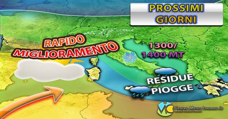 METEO – Veloce PEGGIORAMENTO in arrivo in ITALIA con possibili TEMPORALI, poi di nuovo ALTA PRESSIONE