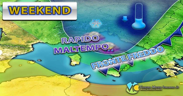 METEO – Rapido AFFONDO ARTICO in arrivo nel WEEKEND, di nuovo MALTEMPO e NEVE in arrivo: i dettagli