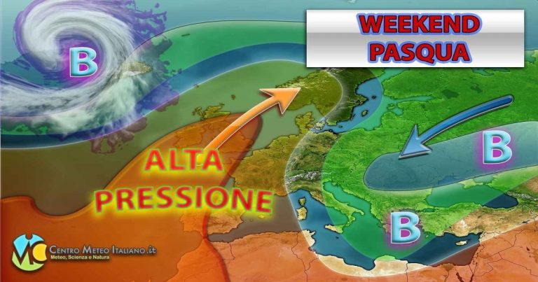 METEO ITALIA – Festività di PASQUA con qualche PIOGGIA al sud, stabile al centro-nord