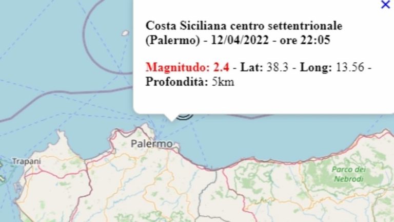 Terremoto in Sicilia oggi, 12 aprile 2022, scossa M 2.4 in provincia di Palermo – Dati Ingv Terremoto in Sicilia oggi, 12 aprile 2022, scossa M 2.4 in provincia di Palermo – Dati Ingv