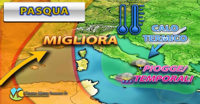 METEO – PASQUA di MALTEMPO, ma non per tutti: miglioramento per PASQUETTA, i dettagli