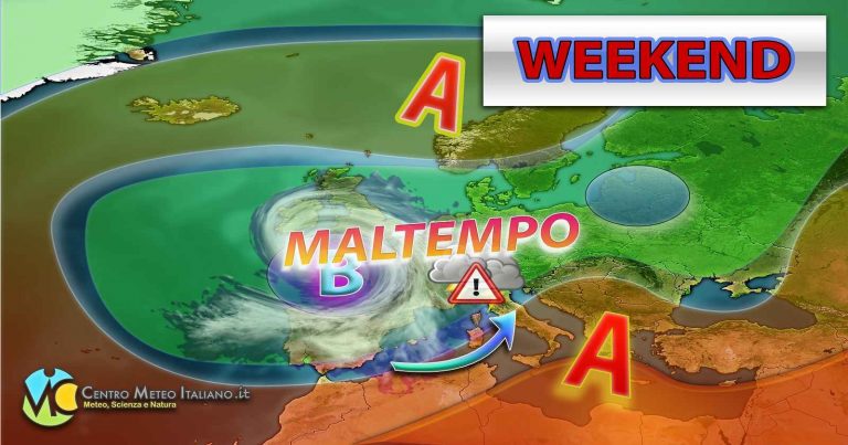 METEO WEEKEND – Possibile ITALIA spaccata a metà, con MALTEMPO intenso al Nord e STABILE al Sud. La TENDENZA METEO WEEKEND – Possibile ITALIA spaccata a metà, con MALTEMPO intenso al Nord e STABILE al Sud. La TENDENZA