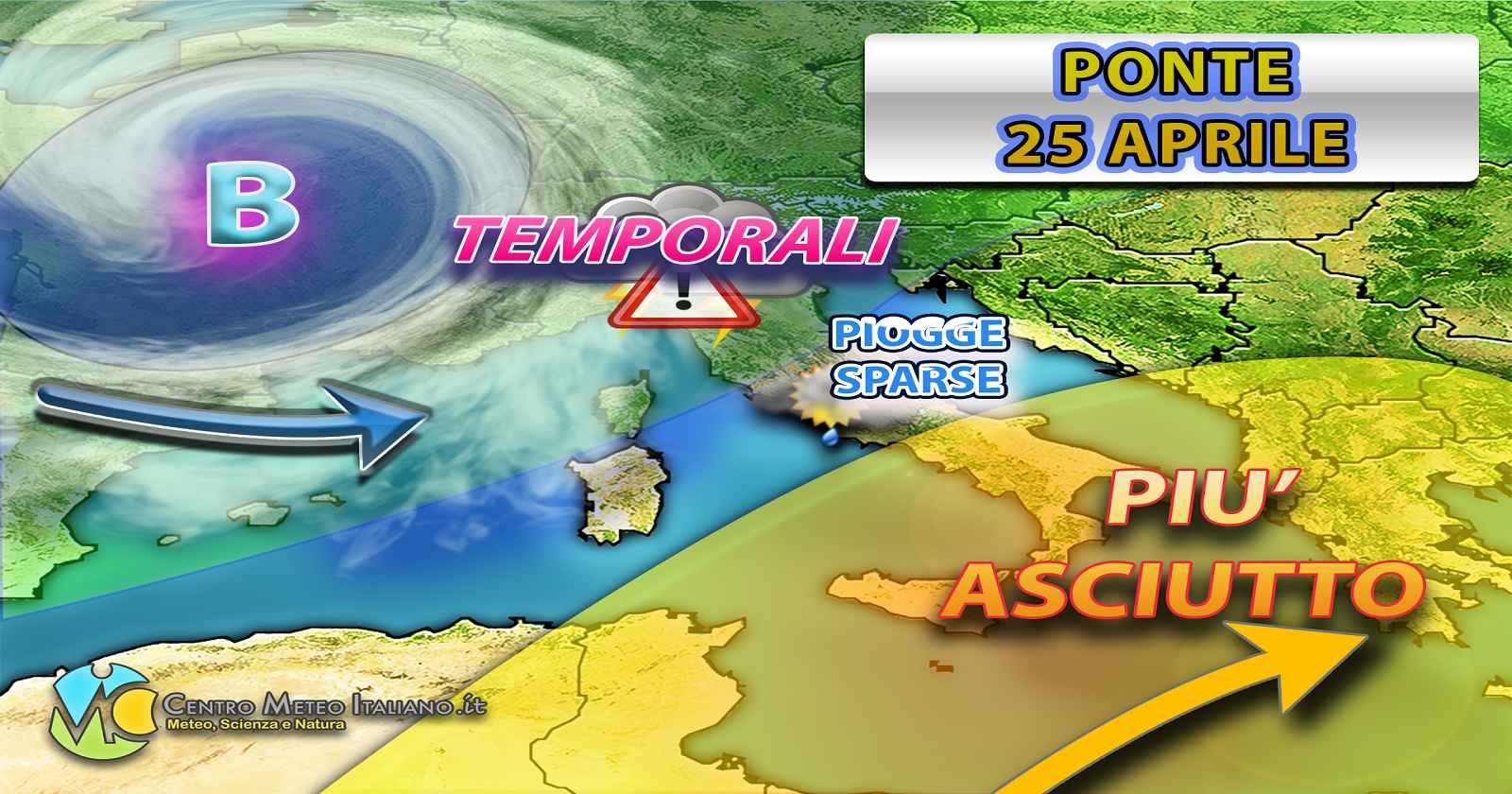 Italia divisa in due durante i prossimi giorni