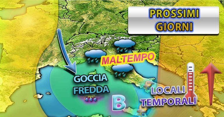 METEO – IRRUZIONE di MALTEMPO terrà sotto scacco l’ITALIA fino almeno al WEEKEND, i dettagli