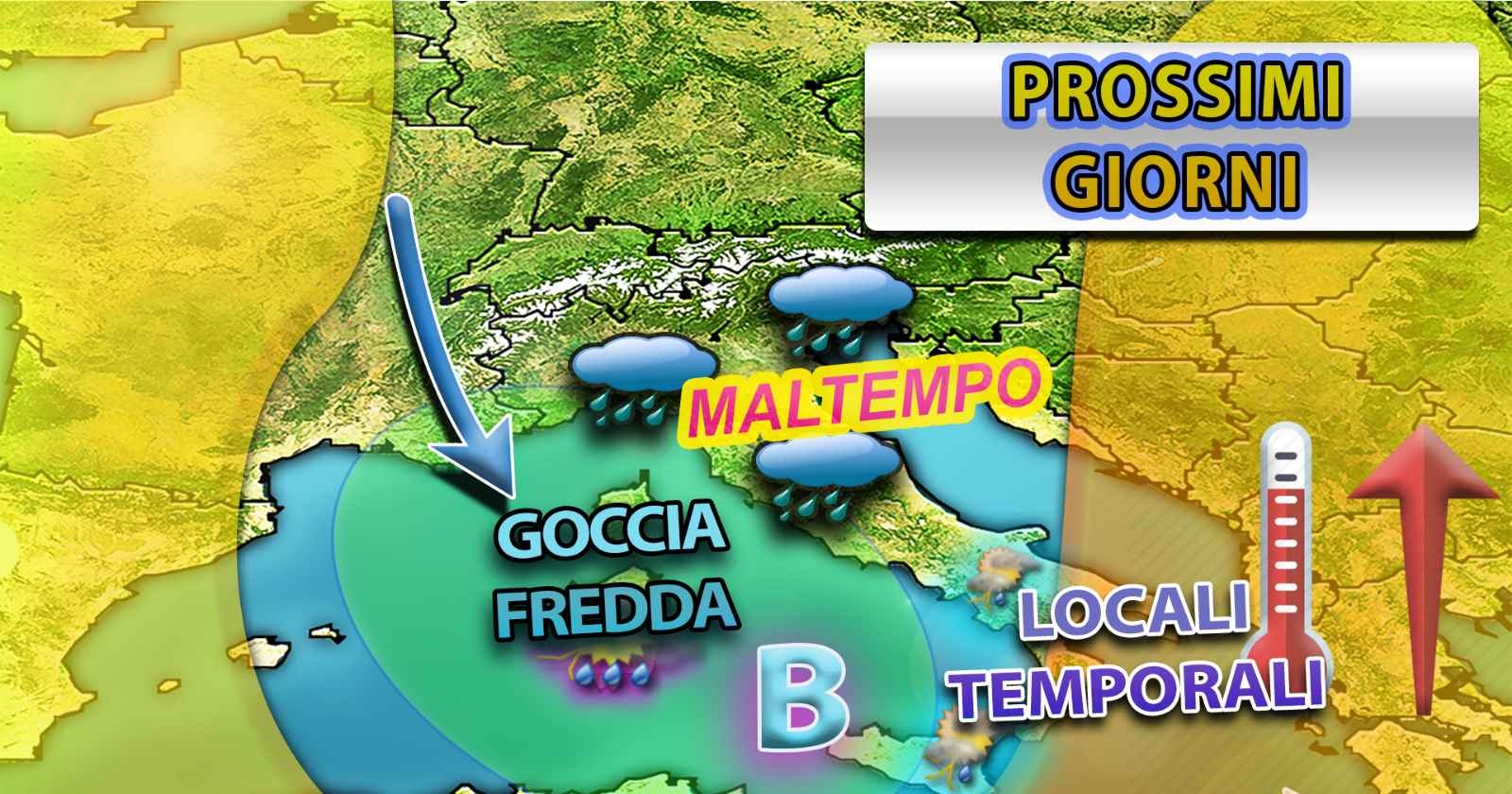 METEO - IRRUZIONE di MALTEMPO terrà sotto scacco l'ITALIA fino almeno al WEEKEND, i dettagli