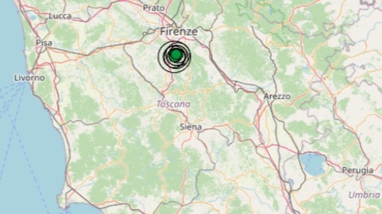 Terremoto oggi, lunedì 9 maggio 2022, sequenza di scosse in Toscana, provincia di Firenze, M 2.7 la più elevata | Dati Ingv
