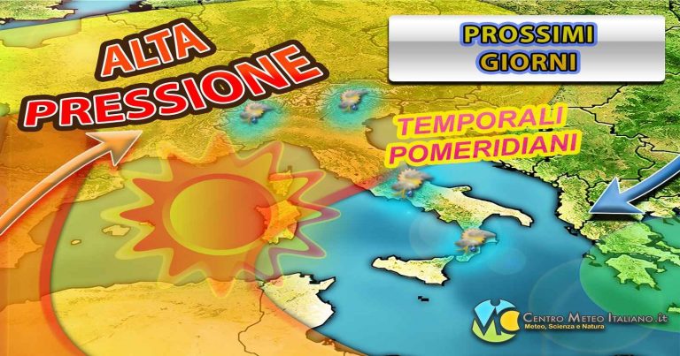METEO ITALIA – CALDO in ulteriore AUMENTO nei prossimi giorni, ma non mancheranno i temporali