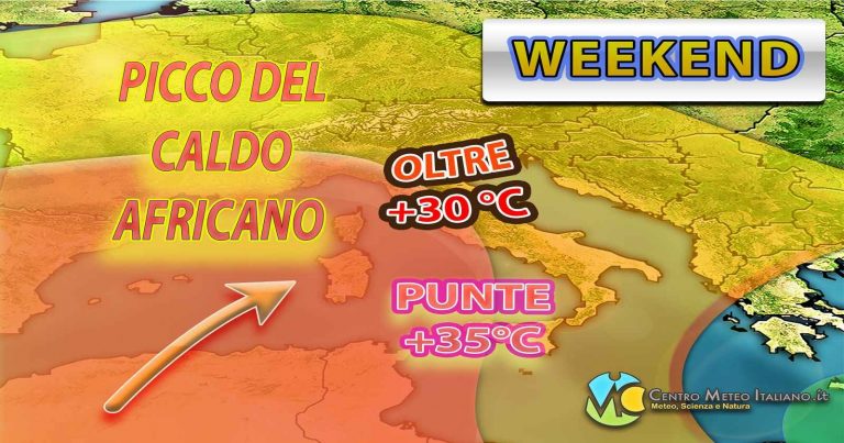 METEO – L’ALTA PRESSIONE caratterizza il WEEKEND con clima ESTIVO, possibile PEGGIORAMENTO al fotofinish, i dettagli