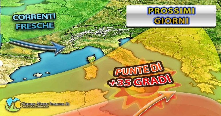METEO – Picco del CALDO nei prossimi giorni al Centro-Sud, punte fino a sfiorare i 37°C. Vediamo quando e dove