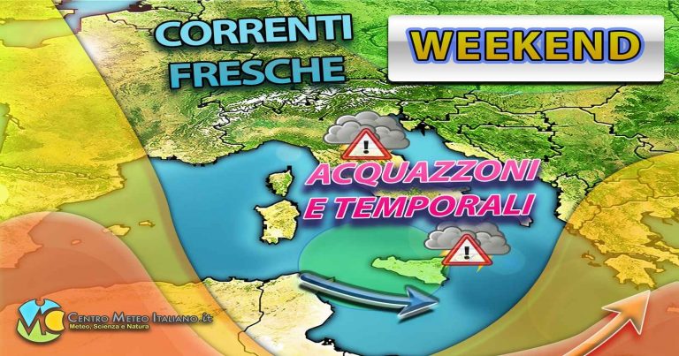 METEO ITALIA – TEMPORALI in arrivo nell’ultimo weekend di maggio per il transito di una goccia fredda