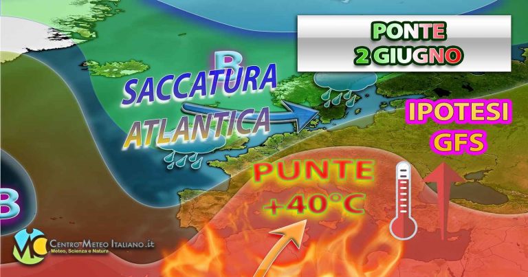 METEO – Ponte del 2 Giugno con l’anticiclone AFRICANO, CALDO intenso in ITALIA con punte di 40°C. La TENDENZA