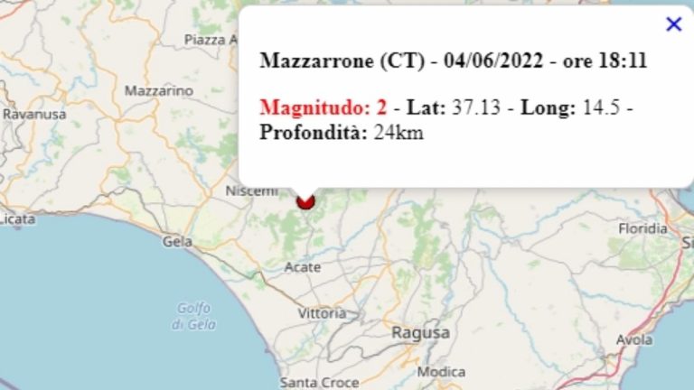 Terremoto in Sicilia oggi, 4 giugno 2022, scossa M 2.0 in provincia di Catania – Dati Ingv