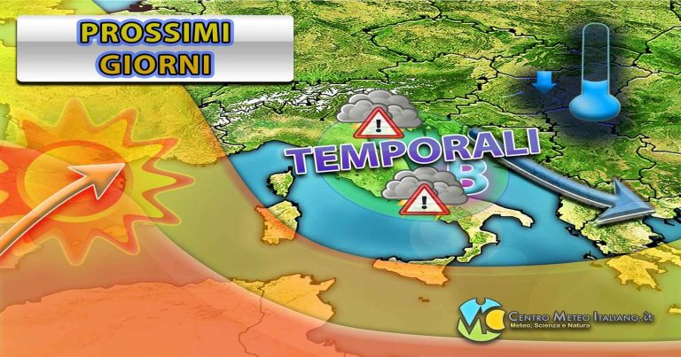 METEO ITALIA: fronte temporalesco in transito con fenomeni anche intensi, migliora per il prossimo weekend