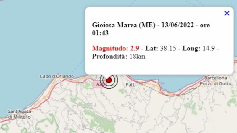 Terremoto in Sicilia oggi, 13 giugno 2022: scossa M 2.9 in provincia di Messina – Dati Ingv Terremoto in Sicilia oggi, 13 giugno 2022: scossa M 2.9 in provincia di Messina – Dati Ingv