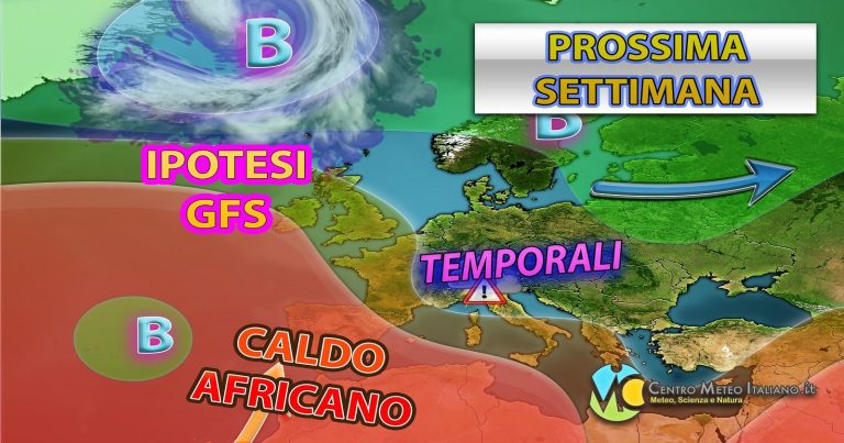 METEO – Forte MALTEMPO e generale CALO TERMICO in ITALIA la prossima settimana per il modello americano GFS