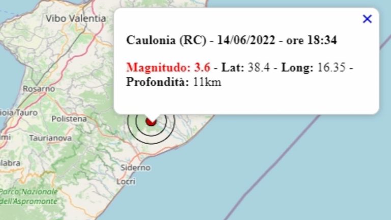 Terremoto in Calabria oggi, 14 giugno 2022, scossa M 3.6 avvertita in provincia di Reggio Calabria – Dati Ingv