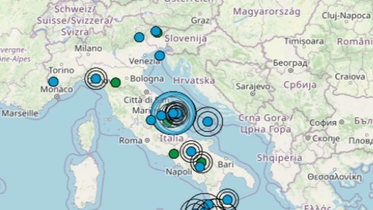 Terremoto intenso nettamente avvertito in Italia: epicentro e zone colpite. Dati ufficiali INGV