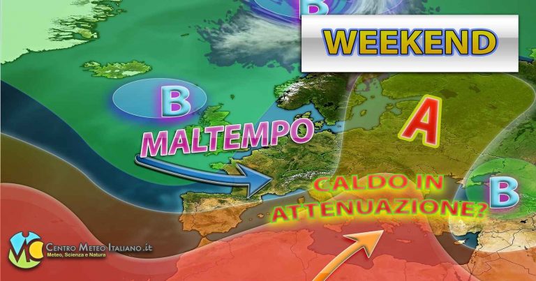 METEO WEEKEND – Possibile attenuazione del CALDO con anche PIOGGE e TEMPORALI su alcune regioni. La TENDENZA