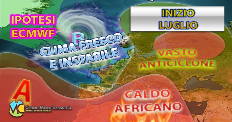 METEO – Avvio di LUGLIO tra CALDO AFRICANO e rischio TEMPORALI, la tendenza