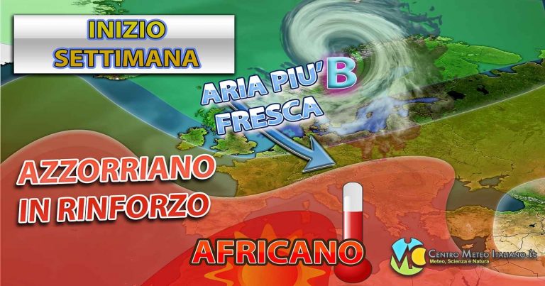 METEO – Inizio di SETTIMANA con ANTICICLONE prevalente e CALDO intenso, ma con primi SEGNALI di CEDIMENTO: i dettagli METEO – Inizio di SETTIMANA con ANTICICLONE prevalente e CALDO intenso, ma con primi SEGNALI di CEDIMENTO: i dettagli