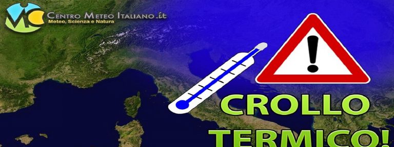 Meteo – Fronte perturbato in azione, crollo delle temperature nelle prossime ore