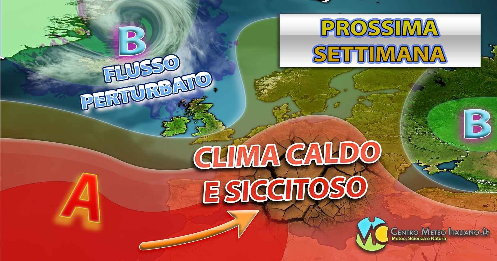 Prossima settimana con clima caldo e secco in Italia