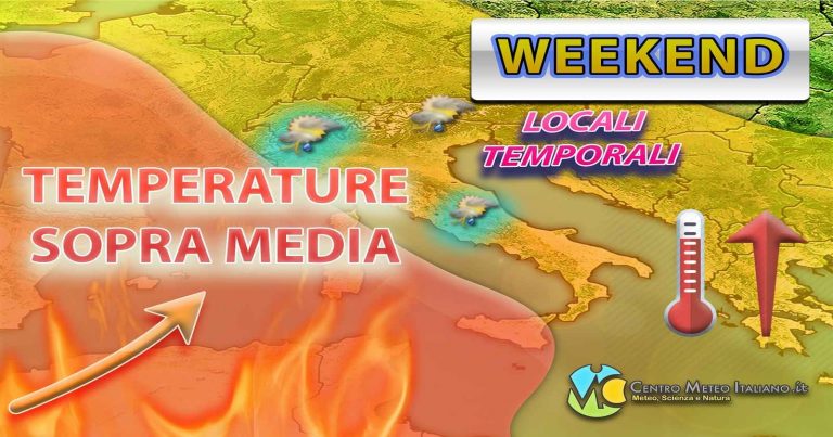 METEO – Isolati ACQUAZZONI e TEMPORALI  a ciclo diurno nei prossimi giorni, ecco dove