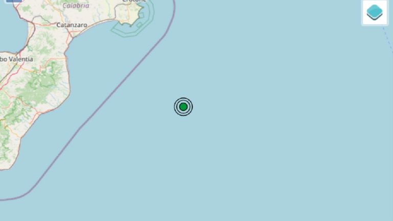 Terremoto in Calabria oggi, lunedì 18 luglio 2022: scossa M 2.3 sullo Ionio Settentrionale – Dati INGV