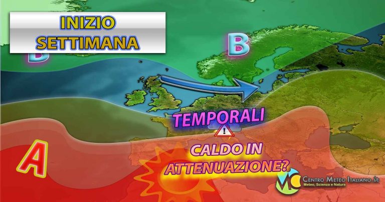 METEO ITALIA – lieve attenuazione del caldo nell’ultima settimana di luglio, possibile qualche temporale