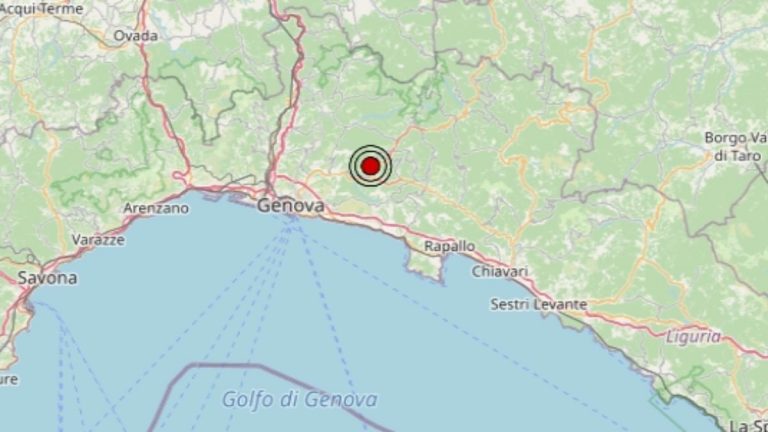 Terremoto in Liguria oggi, 23 luglio 2022, scossa M 2.4 in provincia di Genova – Dati Ingv